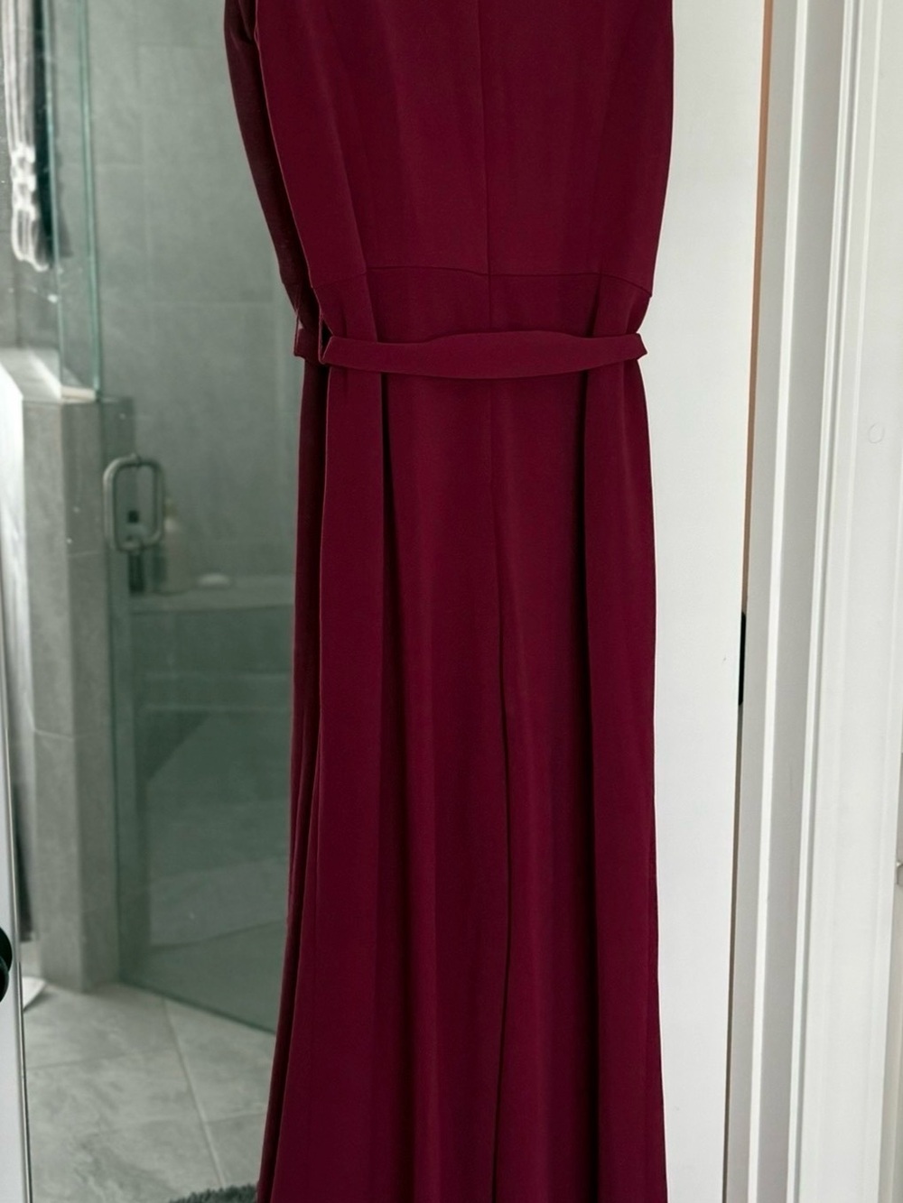 Tommy Hilfiger Deep Wine Maxi Dress with Waist Tie
